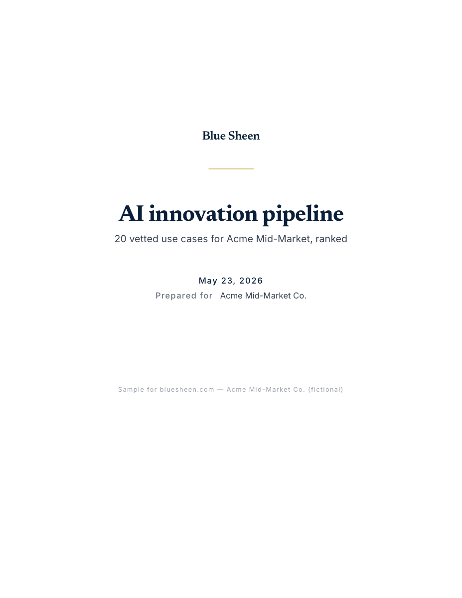 Preview of the AI Innovation Pipeline sample for Acme Mid-Market Co.