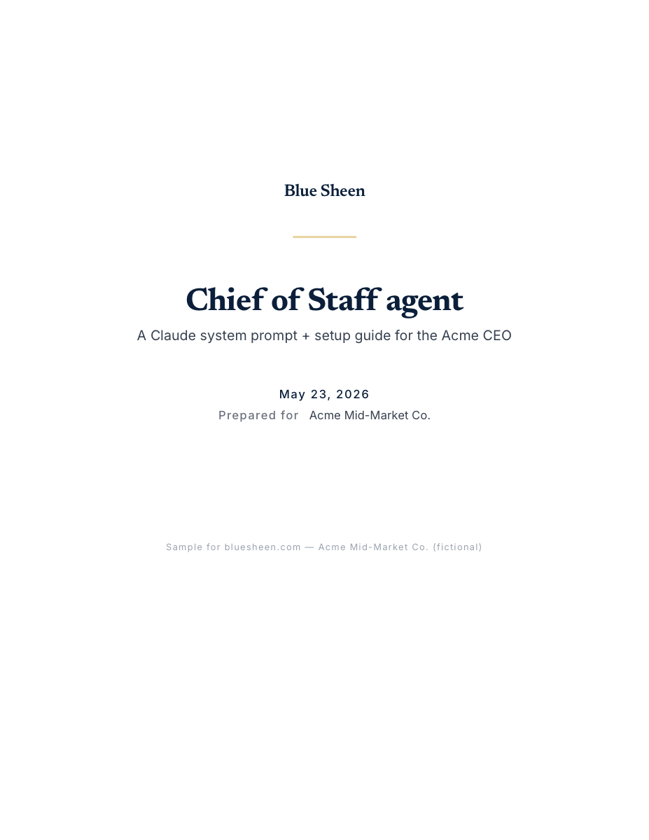 Preview of the Chief of Staff Agent sample for Acme Mid-Market Co.